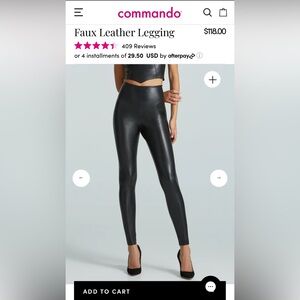 NWOT Commando Leather Leggings